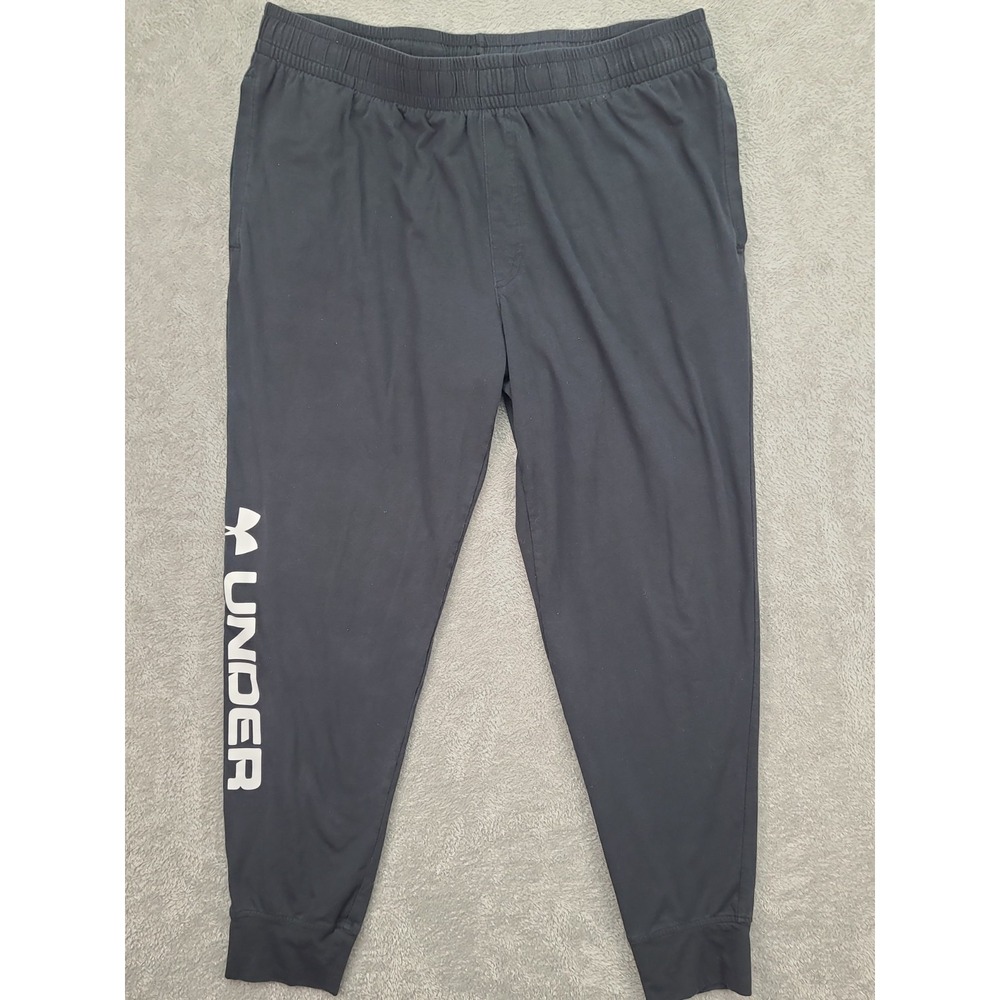 Under Armour Lightweight Joggers Mens‎ Sz 3XL Black Drawstring Logo Spellout